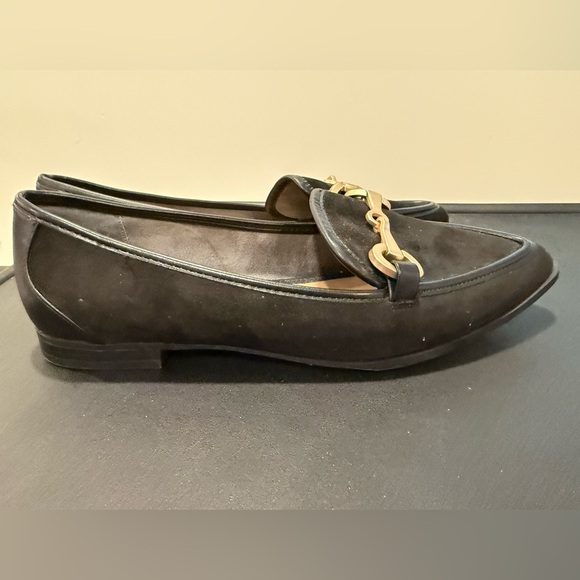 Kelly & Katie Black Loafers with Gold Accent Business Casual Classy Versatile - Picture 4 of 10